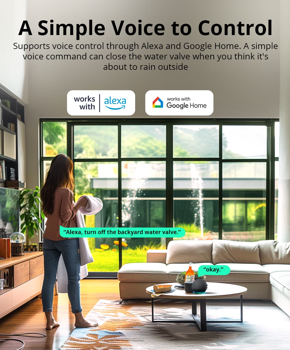 Smart Water Valve Control Switch, Zigbee Wireless, 30m Range, High Torsion, For Home Water Pipes And Agricultural Irrigation, US Plug